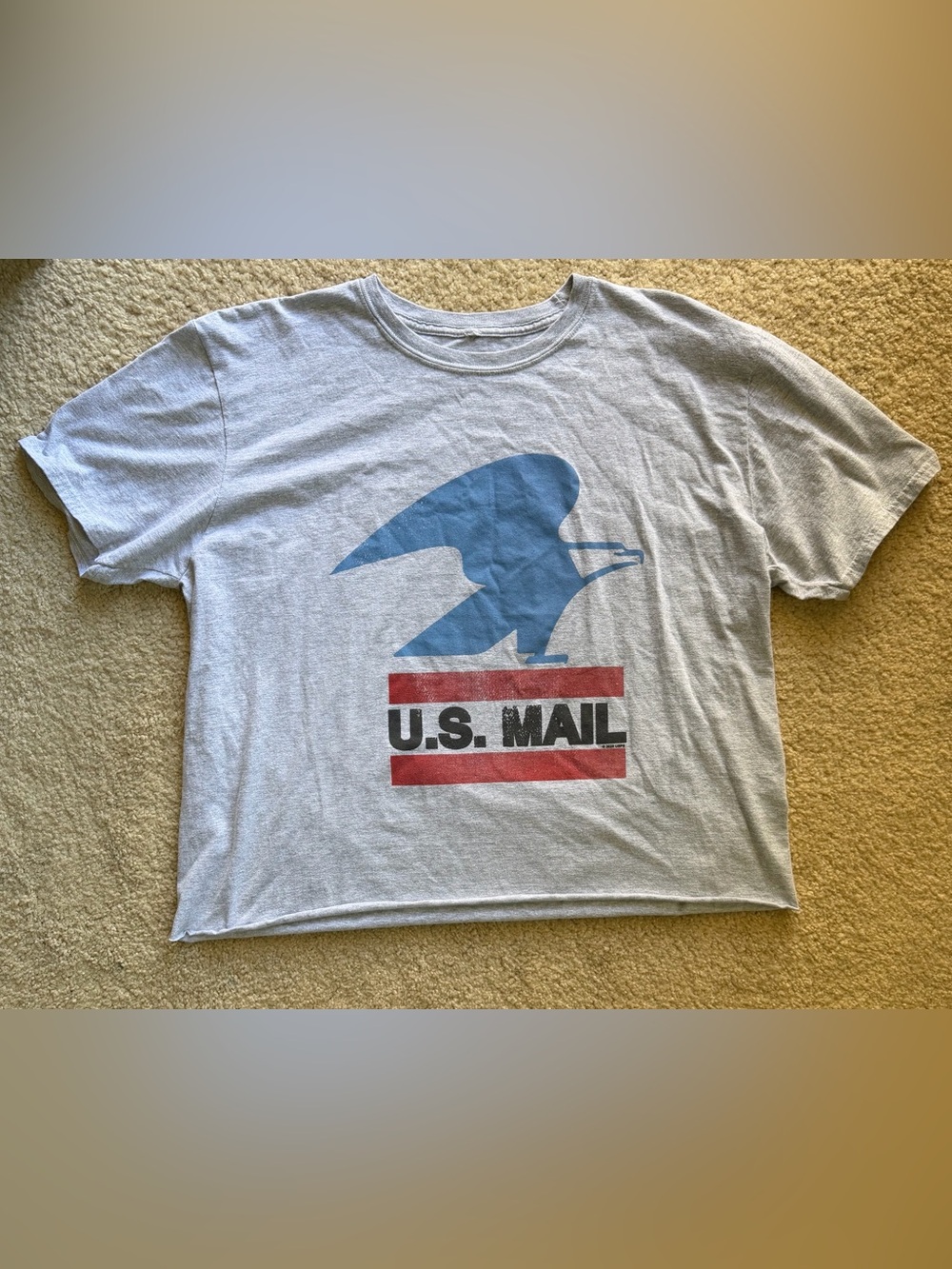 Vintage Style USPS U.S. Mail Eagle Cropped Tee / Size XL